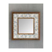 Oscar Stone Decor Masif Çerçeveli Mozaik Taş (mermer) Ayna 33x33 Cm Seramik Desenli Eskitme AYN-110