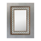 Oscar Stone Decor Masif Çerçeveli Mozaik Taş (mermer) Ayna 43cmx63cm Seramik Desenli Dresuar Aynası AYN4060-105