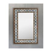 Oscar Stone Decor Masif Çerçeveli Mozaik Taş (mermer) Ayna 43x63cm Cm Seramik Desenli Dresuar Aynası AYN4060-099