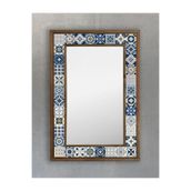 Oscar Stone Decor Masif Çerçeveli Mozaik Taş (mermer) Ayna 43x63cm Seramik Desenli Dresuar Aynası AYN4060-089