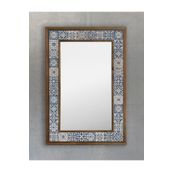 Oscar Stone Decor Masif Çerçeveli Mozaik Taş (mermer) Ayna 43x63cm Seramik Desenli-dresuar Aynası AYN4060-090
