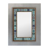 Oscar Stone Decor Masif Çerçeveli Mozaik Taş (mermer) Ayna 43x63cm Seramik Desenli Dresuar Aynası AYN4060-095