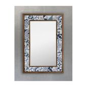 Oscar Stone Decor Masif Çerçeveli Mozaik Taş (mermer) Ayna 43x63cm Seramik Desenli Dresuar Aynası AYN4060-096