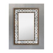Oscar Stone Decor Masif Çerçeveli Mozaik Taş (mermer) Ayna 43x63cm Seramik Desenli Dresuar Aynası AYN4060-098