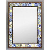 Oscar Stone Decor Masif Çerçeveli Mozaik Taş (mermer) Ayna 53x73 Cm Morocco-seramik Desenli