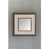 Oscar Stone Decor Oscar Stone Ahşap Çerçeveli Mozaik Doğaltaş Ayna 33 Cm X 33 Cm Ayn-003