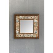 Oscar Stone Decor Oscar Stone Ahşap Çerçeveli Mozaik Doğaltaş Ayna 33 Cm X 33 Cm AYN-012
