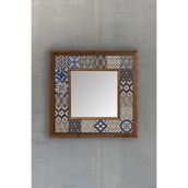 Oscar Stone Decor Oscar Stone Ahşap Çerçeveli Mozaik Doğaltaş Ayna 33 Cm X 33 Cm AYN-043