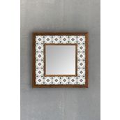 Oscar Stone Decor Oscar Stone Ahşap Çerçeveli Mozaik Doğaltaş Ayna 33 Cm X 33 Cm AYN-053