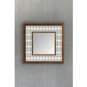 Oscar Stone Decor Oscar Stone Ahşap Çerçeveli Mozaik Doğaltaş Ayna 33 Cm X 33 Cm Ayn-054