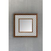 Oscar Stone Decor Oscar Stone Ahşap Çerçeveli Mozaik Doğaltaş Ayna 33 Cm X 33 Cm Ayn-058