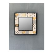 Oscar Stone Decor Oscar Stone Ahşap Çerçeveli Mozaik Doğaltaş Ayna 33 Cm X 33 Cm Dresuar Ayna AYN-008