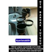 Oto Bardaklık Kullanım Kablo Geçişli Küçük Eşya Bardak Ayarlanabilir Araç İçi Çoklu Bardak Tutacağı