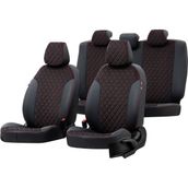 Otom Fiat 500 L 2013-2018 Özel Üretim Madrid Design Tay Tüyü Kırmızı - Siyah Oto Koltuk Kılıfı