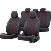 Otom Ford Fusion 2003-2011 Özel Üretim Tokyo Design Deri Siyah - Kırmızı Oto Koltuk Kılıfı