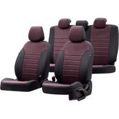 Otom Seat Ibiza 2009-2017 Özel Üretim Milano Design Bordo - Siyah Oto Koltuk Kılıfı
