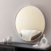 OTTO HOME GOODS Asu 50 cm Beyaz Yuvarlak Ahşap Çerçeveli Dekoratif Ayna