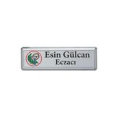 Outdoor One Eczacı Yaka Kartı 1 Adet Baskılı Fiyatıdır Mıknatıslı Gümüş