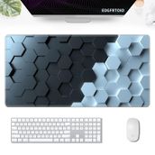 Oyun Mouse Pad, EDGFRTOIO Klavye Mouse Pad 80 x 39,9 cm XXL Büyük Bilgisayar Dizüstü Bilgisayar Havalı Masa Matı Kaymaz Kauçuk Tabanlı ve Dikişli Kenarlı Ev Ofis Çalışmaları için, Arı Kovanı 3D