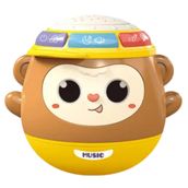 Oyuncak Sesli Işıklı Müzikli Projeksiyonlu Hareketli Davullu Pilli Sallanan Bebek Oyuncağı Emekleme 5in1 Bebek Aktivite Oyuncağı (kahverengi)