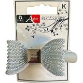 Öz-El Beyaz Metal Örgülü Fiyonk Klipsli Toka, Klipsli Saç Tokası 201 268