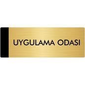 Özarslan Dizayn Departman Kapı İsimliği Uygulama Odası 7x20 cm Altın Renk Metal Yönlendirme Levhası