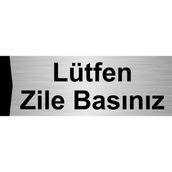 Özarslan Dizayn Lütfen Zile Basınız 5x20 cm Gümüş Renk Metal Yönlendirme Levhası
