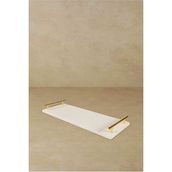 Özbience Mermer 40X15 cm Söz Nişan Sunum Tepsisi Beyaz Nova Gold - Ahşap - Beyaz - Seçenek 1