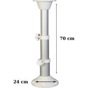 Özbience Teleskopik Tekne Karavan Masa Ayağı, 3 Kademe, 30-70 cm Ayarlanabilir - Ahşap - Beyaz
