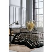 Özdilek Art Deco Soft Life Saten Siyah Çift Kişilik Nevresim Takımı