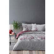 Özdilek Borgonha Flor Gri Ranforce Çift Kişilik Nevresim Takımı