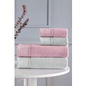 Özdilek Ditsy Gri Pembe Best Hamam Takımı