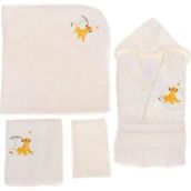 Özdilek Lion King Simba Nakışlı Lisanslı Bambu Krem Bebek Bornoz Seti