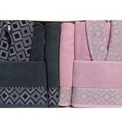 Özdilek Snazzy Antrasit Pembe Pamuklu 6 Parça Aile Bornoz Seti