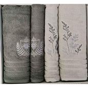 Özdilek Soft Leaf Yeşil Koyu Yeşil 4 Parça Best Hamam Seti Banyo Havlu Takımı