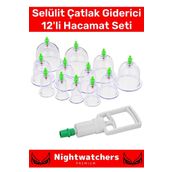 Özel Üretim Canlandırıcı Selülit Çatlak Giderici Vakumlu Masaj Aleti 12'li Kupa Çekme Hacamat Seti