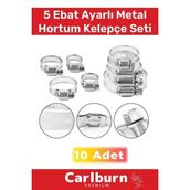 Özel Üretim Hortum Araç Bahçe Paslanmaz Çelik 5 Ebat 10 Adet Ayarlı Metal Kelepçe Seti