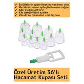 Özel Üretim Yüksek Kaliteli Selülit Çatlak Giderici Vakumlu 36'lı Hacamat Kupası Seti
