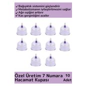 Özel Üretim Yüksek Kaliteli Vakumlu 7 Numara Hacamat Kupası 10 Adet