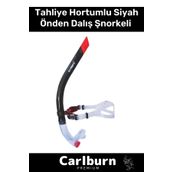 Özel Üretim Yüksek Slikon Kaliteli Tahliye Hortumlu Siyah Önden Dalış Havuz Eğitim Şnorkeli
