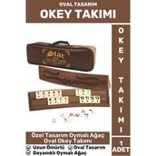 Özel Uzun Ömürlü Dayanıklı Aile Ev Arkadaş Kahve Cafe Oyun Takımı Oymalı Ağaç Oval 101 Okey Takımı