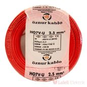 Öznur 2.5 mm Nya Kırmızı 100 m %100 Bakır Kablo