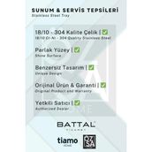 ÖzSa Home Tiamo Ela Premium 18/10 Paslanmaz Çelik Sunum Tepsisi Kulplu Söz Nişan Servis Çay Tepsi - Gold