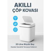 Özssay Akıllı Otomatik Kapaklı 20 Litre Çöp Kutusu Hareket Sensörlü Hijyenik Sessiz Ev Ofis