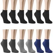 Ozzy Socks 12 Çift Bambu Erkek Dikişsiz Patik Çorap 4 Mevsim Dayanıklı Topuk ve Burun Koyu Renkler - 40 - 44 - Antrasit - Lacivert