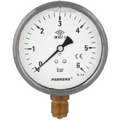 Pakkens 0-4 Bar 63 mm Alttan Bağlantılı Gliserinli G 1/4 inç Manometre