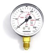 Pakkens 1/4 inç Çap 50 0/250 Bar Kuru Tip Basınç Ölçer Manometre Basınç Göstergesi