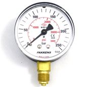 Pakkens 1/4 inç Çap 63 0/250 Bar Kuru Tip Basınç Ölçer Manometre Basınç Göstergesi
