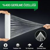 Palet Streç Film 17 Micron 50cm x 200 metre 2 Kg (1 adet) / Eşya-Ambalaj Sarma