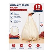 Palifix 10 Adet 45x75 Ultra Kalın Kokusuz Et Taşıma Poşeti Kurban Poşeti (40-50 Kg Taşır)